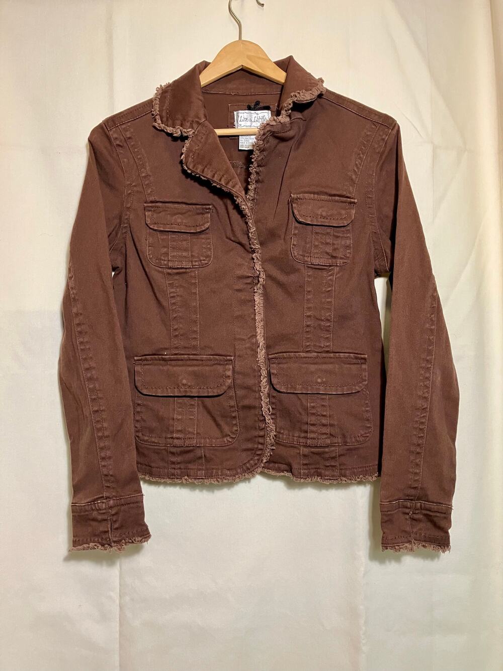 Live A Little Brown Denim Jacket Woman’s Size Small.